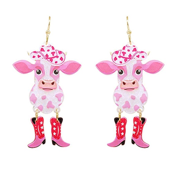 Western Style Cow Earrings - Picture 1 of 2